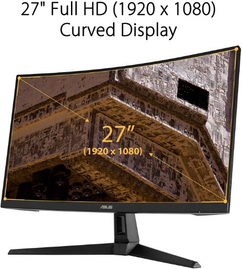 Picture of ASUS TUF Gaming VG27VH1B 27” Curved Monitor, 1080P Full HD, 165Hz 