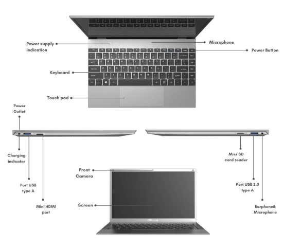 Picture of Gt-book Desire 14 Intel Celeron N4020 8GB RAM 128GB SSD Win 11 Home