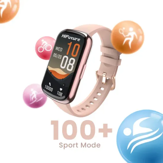 Picture of HiFuture EVO2 Beige Smart Watch, 1.47 Inch AMOLED Display, IP68 Water Resistant, 7 Days Battery Life, Heart Rate & Sleep Monitoring
