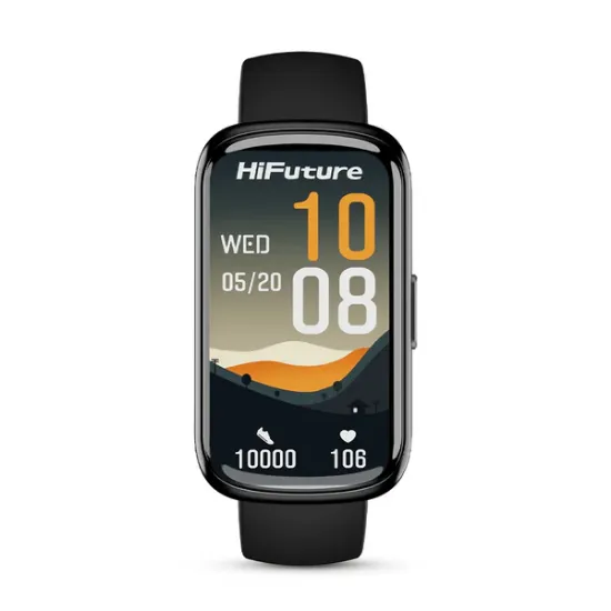 Picture of Hifuture EVO2 Black Smart Watch, 1.47 Inch AMOLED Display, IP68 Water Resistant, 7 Days Battery Life, Heart Rate & Sleep Monitoring