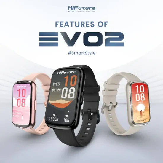 Picture of HiFuture EVO2 Rose Gold smart watch  1.47 Inch AMOLED Display, IP68 Water Resistant, 7 Days Battery Life, Heart Rate & Sleep Monitoring