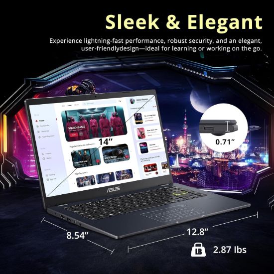 Picture of ASUS Vivobook Go 14 E410KA-BV252 Intel Celeron N4500 14.0-inch HD DDR4 4GB 256GB 3.0 SSD Camera Windows 11