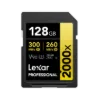 Picture of 128GB Lexar Professional 2000x SDXC UHS-II Card, up to 300MB/s read, 260MB/s write, C10 V90 U3