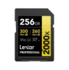 Picture of 256GB Lexar Professional 2000x SDXC UHS-II Card, up to 300MB/s read, 260MB/s write, C10 V90 U3