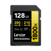 Picture of 128GB Lexar Professional 1800x SDXC UHS-II Card, up to 280MB/s read, 210MB/s write, C10 V60 U3