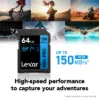 Picture of 64GB Lexar Professional 800x PRO SDXC UHS-I Card, up to 150MB/s read, C10 V30 U3