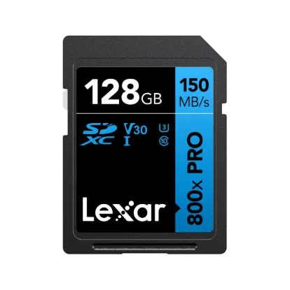Picture of 128GB Lexar Professional 800x PRO SDXC UHS-I Card, up to 150MB/s read, C10 V30 U3