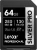 Picture of 64GB Lexar Professional SILVER PRO SDXC UHS-II Card, up to 280MB/s read, 130MB/s write, C10 U3 V60