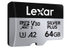 Picture of 64GB Lexar Professional SILVER PLUS microSDXC UHS-I Card, up to 205MB/s read, 100MB/s write, C10 V30 U3