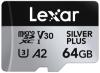 Picture of 64GB Lexar Professional SILVER PLUS microSDXC UHS-I Card, up to 205MB/s read, 100MB/s write, C10 V30 U3
