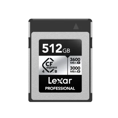 Picture of 512GB Lexar Professional CFexpress 4.0 Type B Card Silver Series, up to 3600MB/s read, 3000MB/s write