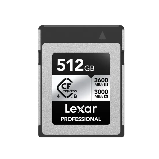 Picture of 512GB Lexar Professional CFexpress 4.0 Type B Card Silver Series, up to 3600MB/s read, 3000MB/s write
