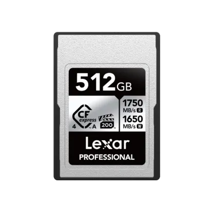 Picture of 512GB Lexar Professional SILVER CFexpress 4.0 Type A Card, up to 1750MB/s read, 1650MB/s write