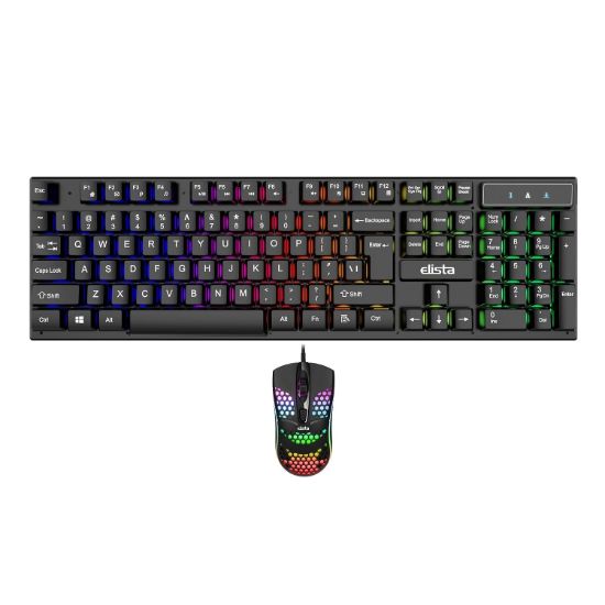 Picture of Elista Wired USB Gaming Keyboard & Mouse Combo | RGB Backlit | Suspension Key Cap | (ELS-Bolt)